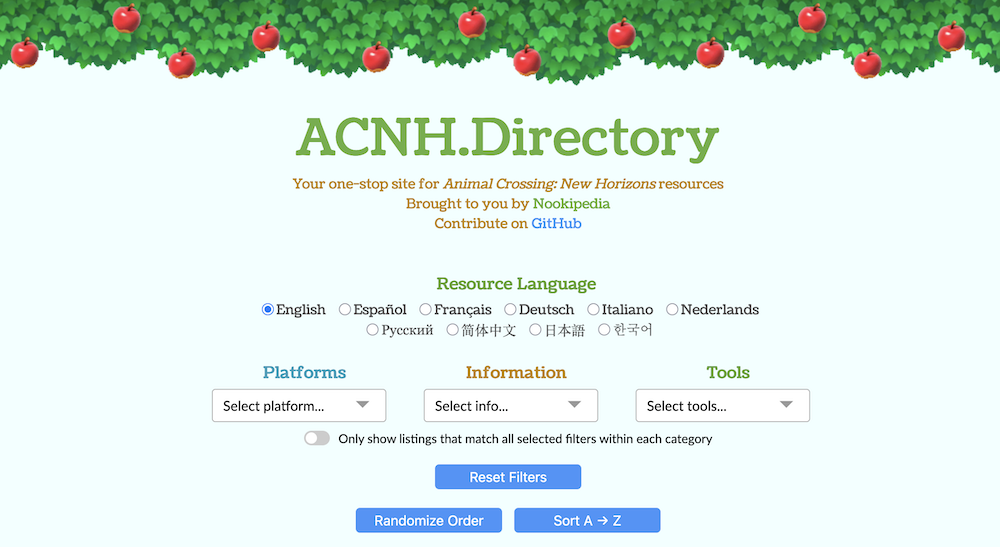 ACNH.Directory screenshot