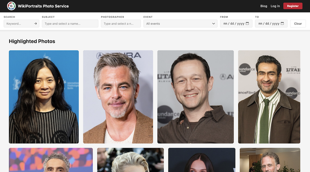 WikiPortraits Photo Service screenshot